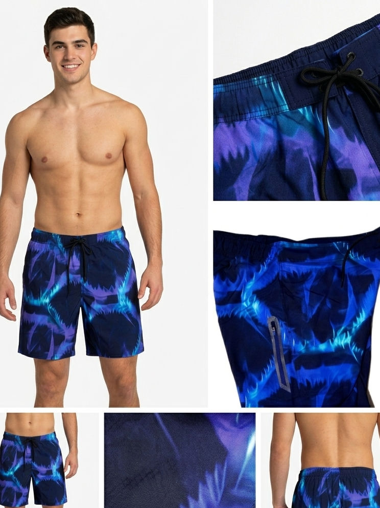 Adidas Shark Badshorts - Blå Print