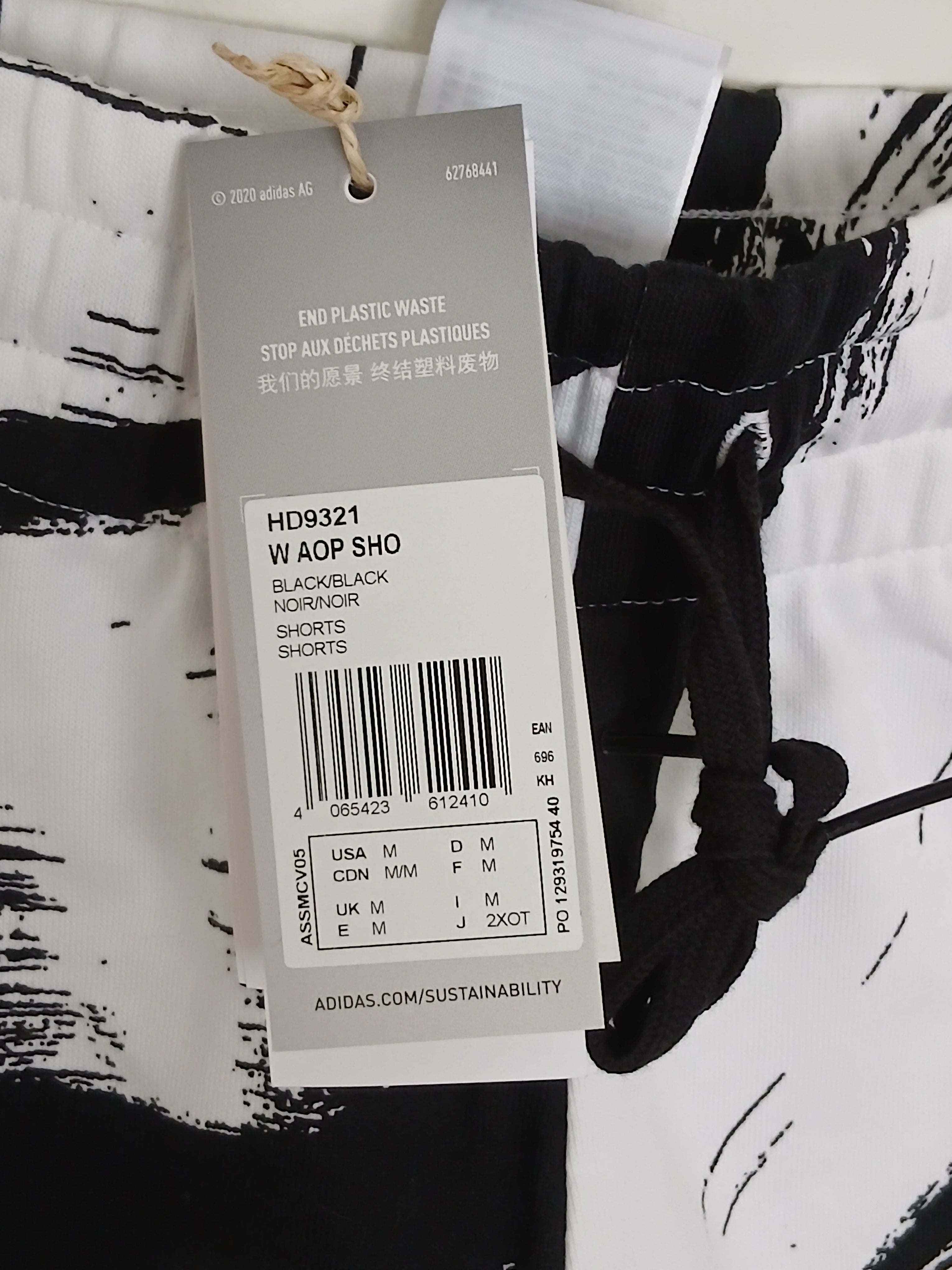 Adidas Dam Shorts  100% Bomull  Chilla & Sommar - Vit/Svart Print