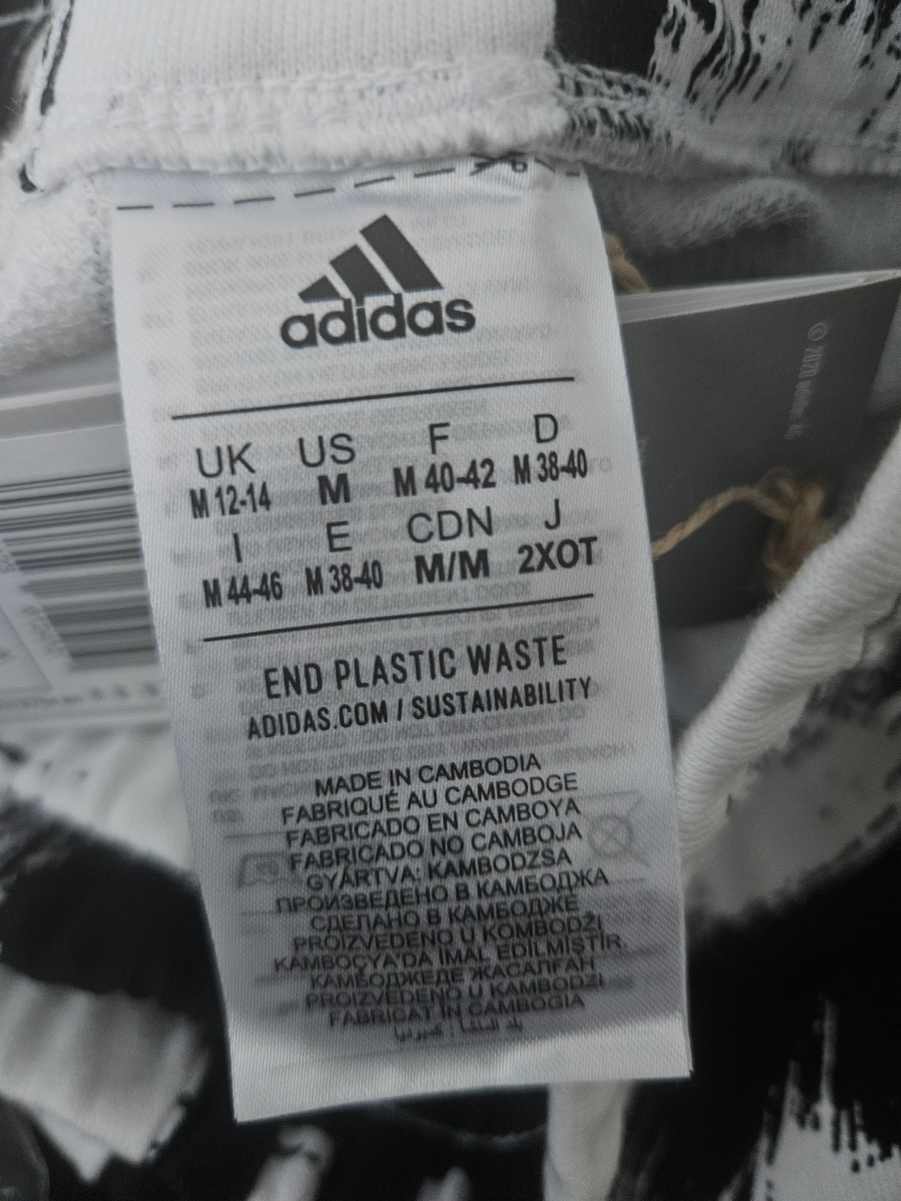 Adidas Dam Shorts  100% Bomull  Chilla & Sommar - Vit/Svart Print