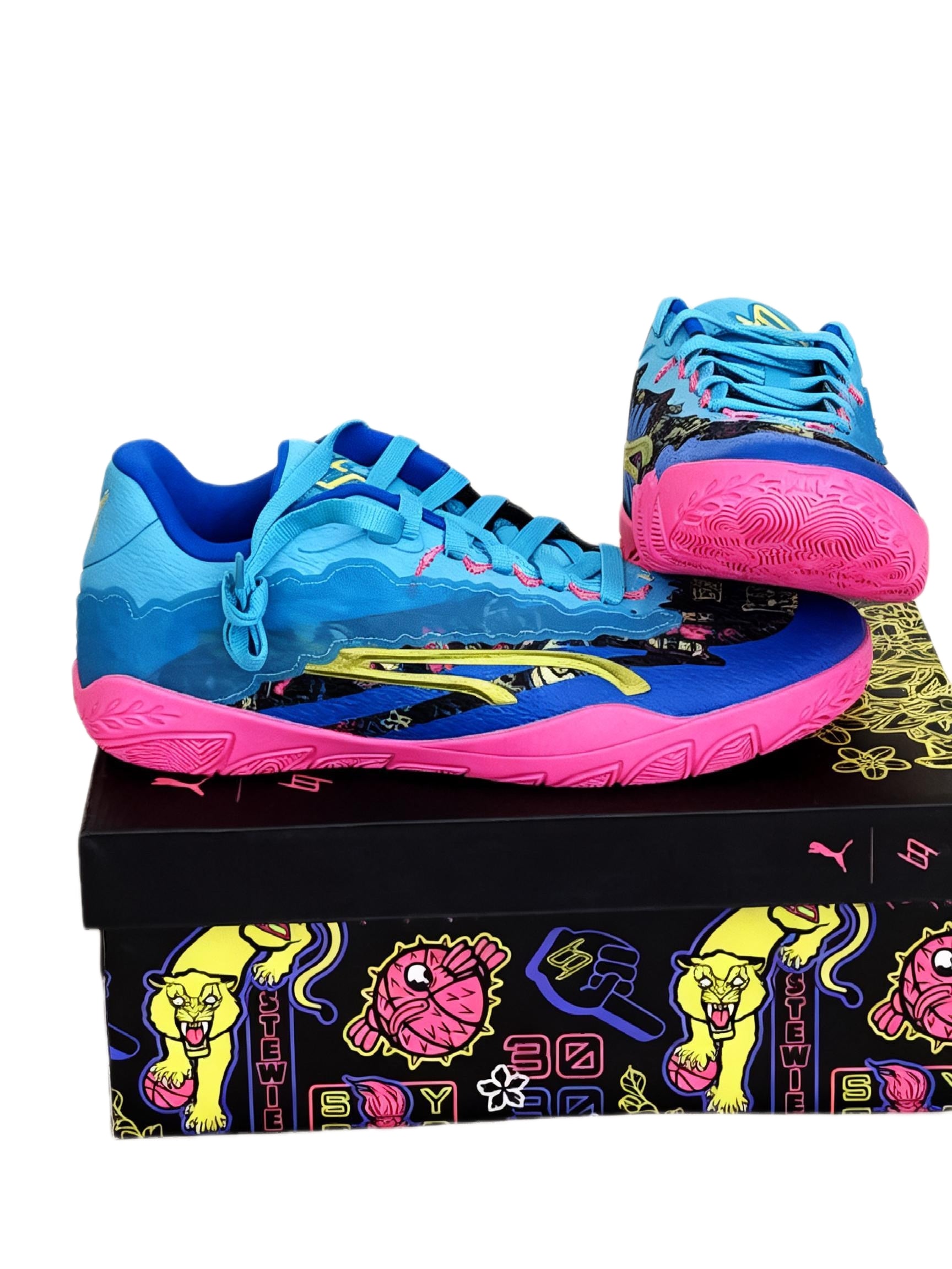 Puma Stewie 3 Midnight in Tokyo Blue/Pink Basketball Shoes